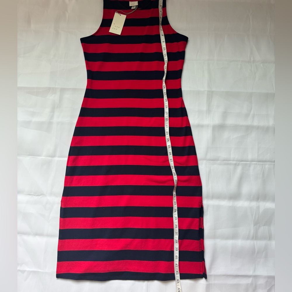 NWT, A NEW DAY Striped Sleeveless Dress - Red and Navy Blue Size X-Small Women - Picture 8 of 14
